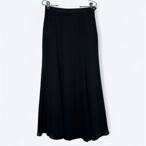 Vintage Quattro A Line Maxi Skirt Size 12 Black Chiffon Flowy‎ 90s Party Witchy